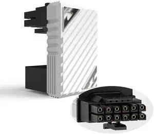 WRIARICH 16 Pin PCIe 5.0 12VHPWR 180 Degree U-Turn Adapter, Connector Z White Male to Female Angled GPU Power Connector for RTX 40/50 Series Desktop Graphics Card WRIARICH 16 Pin PCIe 5.0 12VHPWR 180 Degree U-Turn Adapter, Connector Z White Male to Female Angled GPU Power Connector for RTX 40/50 Series Desktop Graphics Card