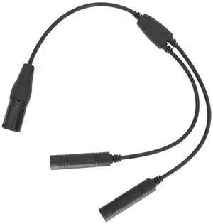 WRIARICH GA Dual Male Plugs to 5-Pin XLR Female Adapter Cable, Black GA Twin Plug Conversion Cord, Universal for Aviation Intercom Communication WRIARICH GA Dual Male Plugs to 5-Pin XLR Female Adapter Cable, Black GA Twin Plug Conversion Cord, Universal for Aviation Intercom Communication