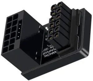 ATX 3.0 PCIe 5.0 12VHPWR U-Shaped Back Reverse Down-Angled Adapter, 12+4Pin Male to Female 360° Opposite Steering GPU Power Turn Connector, Compatible with RTX 4080 / 5090Ti 16Pin Graphics Cards ATX 3.0 PCIe 5.0 12VHPWR U-Shaped Back Reverse Down-Angled Adapter, 12+4Pin Male to Female 360° Opposite Steering GPU Power Turn Connector, Compatible with RTX 4080 / 5090Ti 16Pin Graphics Cards