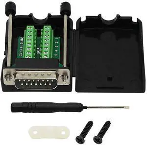 WRIARICH Black DB15 Male Solderless Breakout Terminal Board with Plastic Shell & Long Mounting Screws, 15Pin D-SUB Serial Signal Screw Terminal Adapter PCB Module (MB Male Version) WRIARICH Black DB15 Male Solderless Breakout Terminal Board with Plastic Shell & Long Mounting Screws, 15Pin D-SUB Serial Signal Screw Terminal Adapter PCB Module (MB Male Version)