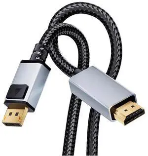 WRIARICH 6FT/1.8M Nylon Braided Uni-Directional DP 1.2 to HDMI 1.4 Cable, Supports 4K@60Hz 2K@144Hz 3D UHD for Dell Lenovo HP NVIDIA AMD Monitor PC WRIARICH 6FT/1.8M Nylon Braided Uni-Directional DP 1.2 to HDMI 1.4 Cable, Supports 4K@60Hz 2K@144Hz 3D UHD for Dell Lenovo HP NVIDIA AMD Monitor PC