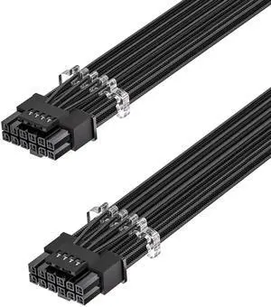 WRIARICH PCIe 5.1 16Pin 12VHPWR 12V-2x6 Male to Male Sleeved GPU Power Extension Cable, 70cm 600W, Compatible with RTX 5090/5080/5070Ti/5070/4090/4080/4070Ti/3090Ti, for ATX 3.1 Modular PSU, Black WRIARICH PCIe 5.1 16Pin 12VHPWR 12V-2x6 Male to Male Sleeved GPU Power Extension Cable, 70cm 600W, Compatible with RTX 5090/5080/5070Ti/5070/4090/4080/4070Ti/3090Ti, for ATX 3.1 Modular PSU, Black