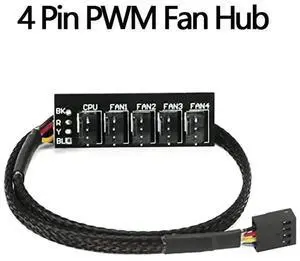 WRIARICH 1-to-5 Sleeved PWM Fan Splitter Cable, 4/3-Pin Compatible, 15.7 Inch Length, PC Case Cooling Fan Hub Adapter WRIARICH 1-to-5 Sleeved PWM Fan Splitter Cable, 4/3-Pin Compatible, 15.7 Inch Length, PC Case Cooling Fan Hub Adapter