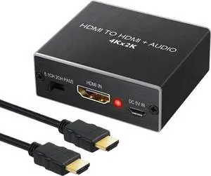 WRIARICH HDMI Audio Extractor Converter with 1M HDMI 1.4 Cable, HDMI to SPDIF Toslink + 3.5mm Stereo Audio Splitter, Supports 4K 3D WRIARICH HDMI Audio Extractor Converter with 1M HDMI 1.4 Cable, HDMI to SPDIF Toslink + 3.5mm Stereo Audio Splitter, Supports 4K 3D
