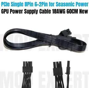 WRIARICH 60CM PCIe 8Pin (6+2Pin) GPU Modular Power Cable Compatible with Seasonic FOCUS, PRIME, M12II EVO Series PSU WRIARICH 60CM PCIe 8Pin (6+2Pin) GPU Modular Power Cable Compatible with Seasonic FOCUS, PRIME, M12II EVO Series PSU