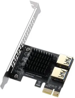 WRIARICH PCI-E 1 to 2 Riser Card, USB 3.0 Expansion Adapter for Mining WRIARICH PCI-E 1 to 2 Riser Card, USB 3.0 Expansion Adapter for Mining