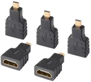 WRIARICH 5 Pack Micro HDMI Male to Standard HDMI Female Adapter, Gold-Plated Micro HDMI AV Converter Compatible with Digital Cameras, Camcorders & Micro HDMI Smartphones WRIARICH 5 Pack Micro HDMI Male to Standard HDMI Female Adapter, Gold-Plated Micro HDMI AV Converter Compatible with Digital Cameras, Camcorders & Micro HDMI Smartphones