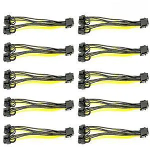 WRIARICH 5 Pack PCI-E 6Pin to Dual 6+2Pin GPU Power Splitter Cables PCI Express 6 Pin to Dual 8 Pin Video Card Power Cord WRIARICH 5 Pack PCI-E 6Pin to Dual 6+2Pin GPU Power Splitter Cables PCI Express 6 Pin to Dual 8 Pin Video Card Power Cord
