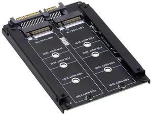 WRIARICH Dual M.2 B+M Key to 2.5" SATA RAID Bridge Card, Support RAID0/JOBD/Span for 2.5-inch SATA Enclosure WRIARICH Dual M.2 B+M Key to 2.5" SATA RAID Bridge Card, Support RAID0/JOBD/Span for 2.5-inch SATA Enclosure
