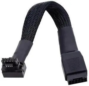 WRIARICH ATX 3.0 PCIe 5.0 12VHPWR Male to Female 90° Up-Angled GPU Sleeved Extension Cable, 600W 16Pin(12+4) Power Extender WRIARICH ATX 3.0 PCIe 5.0 12VHPWR Male to Female 90° Up-Angled GPU Sleeved Extension Cable, 600W 16Pin(12+4) Power Extender