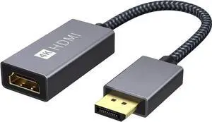 WRIARICH Grey Active DisplayPort Male to HDMI Female Adapter, Uni-Directional DP to HDMI Converter Supports 4K@60Hz Updated Model for HP ThinkPad AMD Desktop Laptops WRIARICH Grey Active DisplayPort Male to HDMI Female Adapter, Uni-Directional DP to HDMI Converter Supports 4K@60Hz Updated Model for HP ThinkPad AMD Desktop Laptops