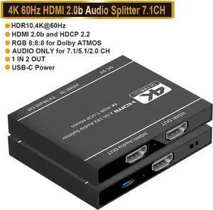 WRIARICH 2023 Top Rated HDMI 2.0 1 in 2 Out Splitter with Audio Extractor, 4K@60Hz HDR HDMI Duplicator HDCP 2.2 Compatible with PS4 PS5 Xbox Apple TV WRIARICH 2023 Top Rated HDMI 2.0 1 in 2 Out Splitter with Audio Extractor, 4K@60Hz HDR HDMI Duplicator HDCP 2.2 Compatible with PS4 PS5 Xbox Apple TV