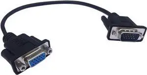 WRIARICH 1FT HD15 VGA Male to Female Extension Cable, SVGA 15Pin Video Cord for PC Laptop TV Projector WRIARICH 1FT HD15 VGA Male to Female Extension Cable, SVGA 15Pin Video Cord for PC Laptop TV Projector