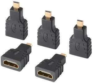 WRIARICH 5 Pack Micro HDMI Male to Standard HDMI Female Adapter, Gold-Plated Converter Compatible with Cameras, Smartphones & Portable Devices WRIARICH 5 Pack Micro HDMI Male to Standard HDMI Female Adapter, Gold-Plated Converter Compatible with Cameras, Smartphones & Portable Devices