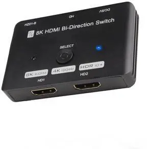 Upgraded Vszerda Bi-Directional HDMI 2.1 Switch 2 in 1 Out / 1 in 2 Out, 48Gbps Ultra High Speed HDMI Switcher Supports 8K@60Hz, 4K@120Hz & 2K@144Hz, Passive No External Power Required, Compatible wit Upgraded Vszerda Bi-Directional HDMI 2.1 Switch 2 in 1 Out / 1 in 2 Out, 48Gbps Ultra High Speed HDMI Switcher Supports 8K@60Hz, 4K@120Hz & 2K@144Hz, Passive No External Power Required, Compatible wit