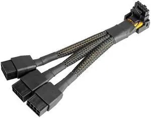 WRIARICH Type A 90° Right Angle 12VHPWR 16Pin to 3×8Pin PCIe Power Extension Cable, 16AWG 600W PCIe 5.0, for RTX 4090/4080/3090Ti/4070Ti WRIARICH Type A 90° Right Angle 12VHPWR 16Pin to 3×8Pin PCIe Power Extension Cable, 16AWG 600W PCIe 5.0, for RTX 4090/4080/3090Ti/4070Ti