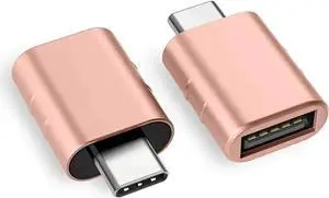 WRIARICH 2 Pack USB-C to USB 3.0 Adapter, Thunderbolt 3 Type-C Male to USB-A Female Converter Rose Gold for MacBook Pro Pre-2019, MacBook Air 2018/2019, Dell XPS & All USB-C Devices WRIARICH 2 Pack USB-C to USB 3.0 Adapter, Thunderbolt 3 Type-C Male to USB-A Female Converter Rose Gold for MacBook Pro Pre-2019, MacBook Air 2018/2019, Dell XPS & All USB-C Devices