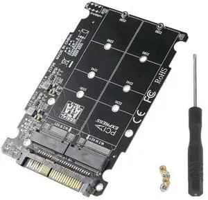 WRIARICH 2 in 1 M.2 to U.2 Adapter, M.2 NVMe M-Key & SATA B-Key NGFF SSD to PCIe U.2 SFF-8639 Converter PCB Card, High Speed PCIe4.0 x4 Storage Adapter for Desktop PC Server Workstation WRIARICH 2 in 1 M.2 to U.2 Adapter, M.2 NVMe M-Key & SATA B-Key NGFF SSD to PCIe U.2 SFF-8639 Converter PCB Card, High Speed PCIe4.0 x4 Storage Adapter for Desktop PC Server Workstation