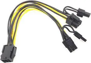 WRIARICH 5 Pack PCI-E 6Pin to Dual 6+2Pin (8Pin) GPU Power Splitter Cables, PCI Express 6 Pin to Double 8 Pin Graphics Card Extension Cord WRIARICH 5 Pack PCI-E 6Pin to Dual 6+2Pin (8Pin) GPU Power Splitter Cables, PCI Express 6 Pin to Double 8 Pin Graphics Card Extension Cord