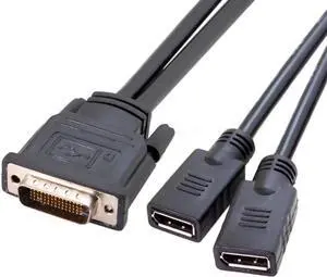 WRIARICH 25cm DMS-59 Male to Dual DP Female Splitter Cable, DMS-59 to Dual DisplayPort Adapter Cord for Graphics Card WRIARICH 25cm DMS-59 Male to Dual DP Female Splitter Cable, DMS-59 to Dual DisplayPort Adapter Cord for Graphics Card