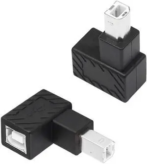 WRIARICH 2 Pack 90 Degree USB 2.0 Type-B Male to Female Adapter, Right Angle Printer Connector for Printers, Scanners & External Hard Drives WRIARICH 2 Pack 90 Degree USB 2.0 Type-B Male to Female Adapter, Right Angle Printer Connector for Printers, Scanners & External Hard Drives