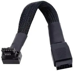 WRIARICH ATX 3.0 PCIe 5.0 12VHPWR Male to Female 90° Up-Angled GPU Extension Cable WRIARICH ATX 3.0 PCIe 5.0 12VHPWR Male to Female 90° Up-Angled GPU Extension Cable