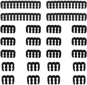WRIARICH 24Pcs Black Cable Combs for PC Wiring Harness Management, Multi-Spec Wire Clips Fit 18AWG Cables WRIARICH 24Pcs Black Cable Combs for PC Wiring Harness Management, Multi-Spec Wire Clips Fit 18AWG Cables