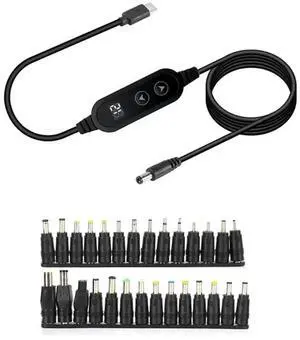 WRIARICH 100W USB-C to Universal Laptop DC Jack Charging Cable with 28 Interchangeable Connectors, Type-C Laptop Power Adapter Cord WRIARICH 100W USB-C to Universal Laptop DC Jack Charging Cable with 28 Interchangeable Connectors, Type-C Laptop Power Adapter Cord