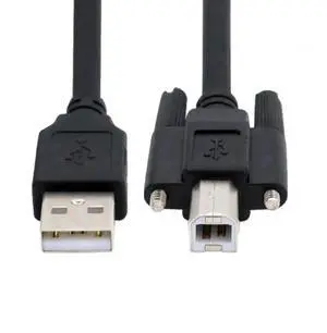 WRIARICH USB 2.0 Type-A to Type-B Cable with Thumbscrew Panel Mount Connector for Industrial Camera, Robot, Scanner & Drive WRIARICH USB 2.0 Type-A to Type-B Cable with Thumbscrew Panel Mount Connector for Industrial Camera, Robot, Scanner & Drive