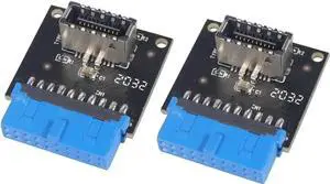WRIARICH 2 Pack USB 3.1 Type-E Front Panel Socket to USB 3.0 20Pin Male Header Adapter Cable, Motherboard Internal Extension Connector WRIARICH 2 Pack USB 3.1 Type-E Front Panel Socket to USB 3.0 20Pin Male Header Adapter Cable, Motherboard Internal Extension Connector