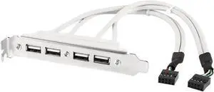 WRIARICH ft 4-Port USB 2.0 PCI Bracket Splitter Cable, Dual 9Pin Motherboard Headers to 4 USB 2.0 Female Ports with Full-Profile PCI Slot Cover WRIARICH ft 4-Port USB 2.0 PCI Bracket Splitter Cable, Dual 9Pin Motherboard Headers to 4 USB 2.0 Female Ports with Full-Profile PCI Slot Cover
