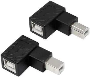 WRIARICH 2 Pack 90 Degree USB 2.0 Type B Printer Adapter, Left & Right Angle USB B Male to B Female Extension Connector for Printer, Scanner, External Hard Drive WRIARICH 2 Pack 90 Degree USB 2.0 Type B Printer Adapter, Left & Right Angle USB B Male to B Female Extension Connector for Printer, Scanner, External Hard Drive