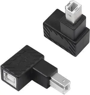 WRIARICH 2 Pack Up 90 Degree USB 2.0 Type B Male to Female Printer Adapter, Vertical L-Shaped USB B Extension Connector for Printer, Scanner & External Hard Drive WRIARICH 2 Pack Up 90 Degree USB 2.0 Type B Male to Female Printer Adapter, Vertical L-Shaped USB B Extension Connector for Printer, Scanner & External Hard Drive