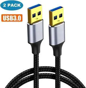 WRIARICH 2 Pack 3M(10FT) USB 3.0 A Male to A Male Cable, Double-End USB Cord for Hard Drive Enclosure, DVD Player & Laptop Cooler WRIARICH 2 Pack 3M(10FT) USB 3.0 A Male to A Male Cable, Double-End USB Cord for Hard Drive Enclosure, DVD Player & Laptop Cooler