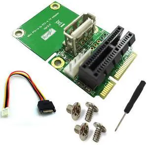 WRIARICH PCIe 1X to Full/Half Size Mini PCIe Adapter Card with 4Pin to SATA Power Cable, Compatible with Windows XP/7/8/10 WRIARICH PCIe 1X to Full/Half Size Mini PCIe Adapter Card with 4Pin to SATA Power Cable, Compatible with Windows XP/7/8/10