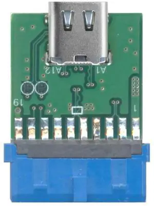 WRIARICH USB 3.1 Type-C to USB 3.0 Motherboard Adapter, 19/20 Pin Front Panel Header Converter, 5Gbps High Speed, Green Internal Expansion Connector for PC Case WRIARICH USB 3.1 Type-C to USB 3.0 Motherboard Adapter, 19/20 Pin Front Panel Header Converter, 5Gbps High Speed, Green Internal Expansion Connector for PC Case