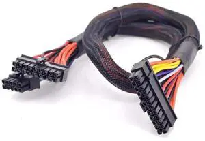 WRIARICH Black Sleeved 24Pin ATX PSU Cable, 18+10Pin to 24Pin, 63cm (24.8 Inch), Compatible with Corsair SFX/RMX/RMi/SF/HX Series Power Supplies WRIARICH Black Sleeved 24Pin ATX PSU Cable, 18+10Pin to 24Pin, 63cm (24.8 Inch), Compatible with Corsair SFX/RMX/RMi/SF/HX Series Power Supplies