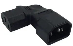 WRIARICH Right Angle IEC 320 C14 Male to C13 Female Power Adapter, 3-Pin Angled Plug Power Connector for PDU, PSU, UPS, Wall Mount LCD & LED TV WRIARICH Right Angle IEC 320 C14 Male to C13 Female Power Adapter, 3-Pin Angled Plug Power Connector for PDU, PSU, UPS, Wall Mount LCD & LED TV
