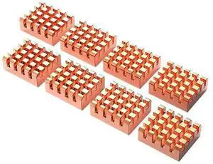 WRIARICH 8 Pack Pure Copper Small Heatsinks, Memory Cooling Radiators for GPU, Motherboard, Sound Card Chips WRIARICH 8 Pack Pure Copper Small Heatsinks, Memory Cooling Radiators for GPU, Motherboard, Sound Card Chips