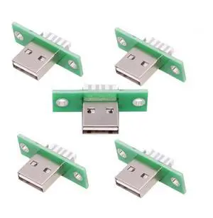 WRIARICH 5Pcs/Set Panel Mount USB Type-A Male Solder Connector, Reversible DIY OEM USB-A Male Plug Replacement Parts WRIARICH 5Pcs/Set Panel Mount USB Type-A Male Solder Connector, Reversible DIY OEM USB-A Male Plug Replacement Parts