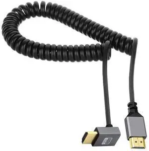 WRIARICH Down 90 Degree Coiled HDMI 2.0 Cable Male to Male, Stretchable Cord Supports 4K@60Hz for PC Laptop HDTV Monitor WRIARICH Down 90 Degree Coiled HDMI 2.0 Cable Male to Male, Stretchable Cord Supports 4K@60Hz for PC Laptop HDTV Monitor