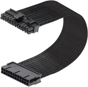 WRIARICH 12 Inch Sleeved ATX 24Pin PSU Extension Cable, 20+4 Male to Female Motherboard Power Extension Cord WRIARICH 12 Inch Sleeved ATX 24Pin PSU Extension Cable, 20+4 Male to Female Motherboard Power Extension Cord