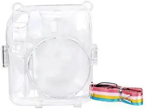 WRIARICH Transparent Protective Camera Case Shell with Shoulder Strap Storage Bag Compatible with Fujifilm Instax Mini 12 Instant Camera WRIARICH Transparent Protective Camera Case Shell with Shoulder Strap Storage Bag Compatible with Fujifilm Instax Mini 12 Instant Camera