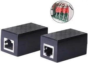 WRIARICH RJ45 Female to Female Ethernet Surge Protector Coupler, Outdoor Network Lightning Arrester, 2-Pack WRIARICH RJ45 Female to Female Ethernet Surge Protector Coupler, Outdoor Network Lightning Arrester, 2-Pack
