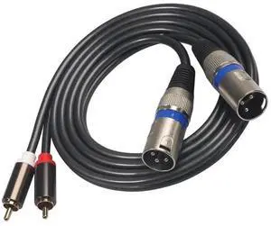 WRIARICH 1.5M/4.9FT Dual XLR Male to Dual RCA Male Stereo Audio Cable, Black Balanced HIFI Cord for Microphones, Mixers & Headphone Amplifiers WRIARICH 1.5M/4.9FT Dual XLR Male to Dual RCA Male Stereo Audio Cable, Black Balanced HIFI Cord for Microphones, Mixers & Headphone Amplifiers