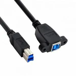 WRIARICH 0.5m Super Speed USB 3.0 Panel Mount B Female to B Male Extension Cable WRIARICH 0.5m Super Speed USB 3.0 Panel Mount B Female to B Male Extension Cable