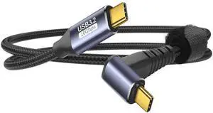 WRIARICH 0.5M (1.6FT) 90 Degree USB-C to USB-C Cable, USB 3.1 Gen2 10Gbps Data, 4K@60Hz Video, 100W Fast Charging Cord WRIARICH 0.5M (1.6FT) 90 Degree USB-C to USB-C Cable, USB 3.1 Gen2 10Gbps Data, 4K@60Hz Video, 100W Fast Charging Cord