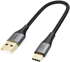 WRIARICH 0.2m (0.8ft) Braided USB-A to USB-C Short Cable, Charging & Data Cord for CarPlay, Samsung Galaxy, MacBook, iPad WRIARICH 0.2m (0.8ft) Braided USB-A to USB-C Short Cable, Charging & Data Cord for CarPlay, Samsung Galaxy, MacBook, iPad