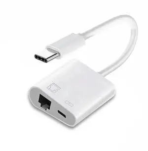 WRIARICH USB-C to RJ45 100Mbps Ethernet Adapter with PD Charging Port, Wired LAN Network Dongle for Laptop Tablet Smartphone WRIARICH USB-C to RJ45 100Mbps Ethernet Adapter with PD Charging Port, Wired LAN Network Dongle for Laptop Tablet Smartphone