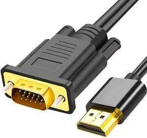 WRIARICH 6FT Unidirectional HDMI Male to VGA Male Cable, Digital to Analog Converter Cord Compatible with Laptop Desktop Monitor Projector HDTV Raspberry Pi Roku Xbox WRIARICH 6FT Unidirectional HDMI Male to VGA Male Cable, Digital to Analog Converter Cord Compatible with Laptop Desktop Monitor Projector HDTV Raspberry Pi Roku Xbox